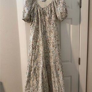 Floral Puff Sleeve Maxi Dress